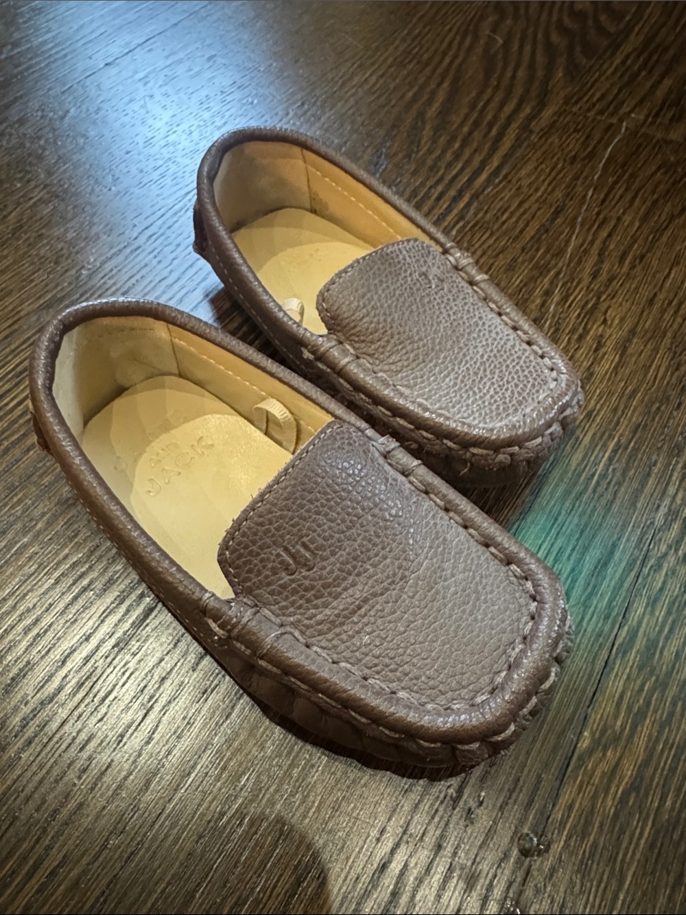 Janie and Jack Kids Brown Leather Slip-On Loafers